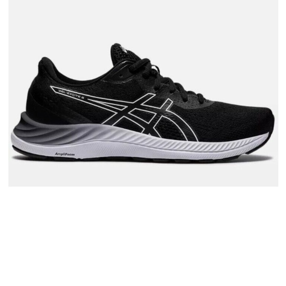 Asics Gel-Excite 8 SNEAKERS SZ 8 Black White Women Running Shoes - Picture 1 of 8